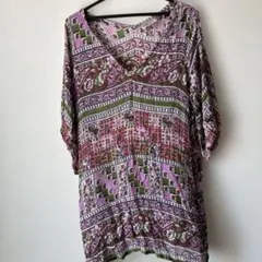 Malaika ボヘミアン柄 半袖チュニックのサムネイル