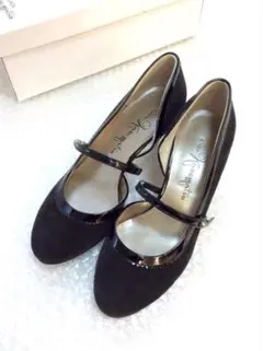 銀座カネマツ パンプス ヒール ブラック 21.5