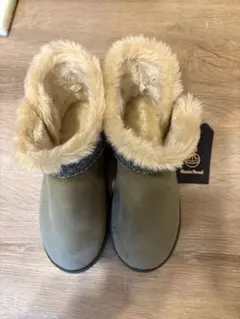 Harris Tweed グレー ムートンブーツLサイズ