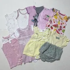 ベビー服 ロンパース 肌着 まとめ売り 女の子 9着セット 70cm