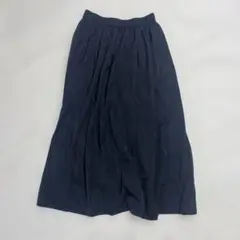 UNIQLO ボリュームロングスカート M ブラック 444014 ウエストゴム
