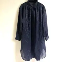 G Uネイビー 長袖シャツ シアー素材Ｌ良好