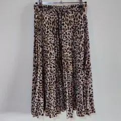 ZARA BASIC レオパード柄 プリーツロングスカート ヒョウ柄 XS