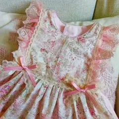 スーリー ワンピース 花柄 ピンク フリル 刺繍 リボン 90cm - メルカリ