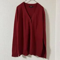 コムサイズム COMME CA ISM 赤 ニットカーディガン 9号 美品