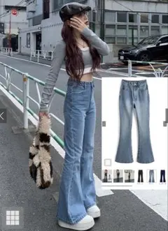 GRL ハイウエストフレアデニムパンツ (fo2243)