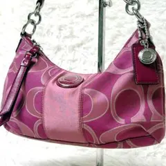 y2k✨　COACH Pink Logo Shoulder Bag