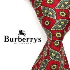 ◆美品◆Burberrys ネクタイ 赤色 ペイズリー ビンテージ レトロ