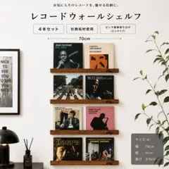 壁掛けレコードラック LP2枚用4本セット 収納 ウォールラック 店舗什器