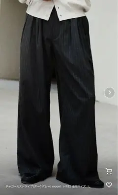 SLIGHT FLARE DOUBLE CLOTH BAGGY SLACKS