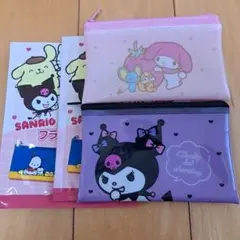 サンリオキャラクターズフラットポーチ　マイメロディ&クロミ