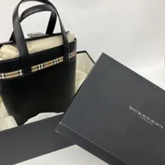 む*き様 極美品　BURBERRY ブラック バケツ ハンドバッグ 箱付き
