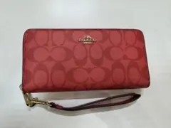 COACH 折り長財布 シグネチャー レッド CX160 - メルカリ