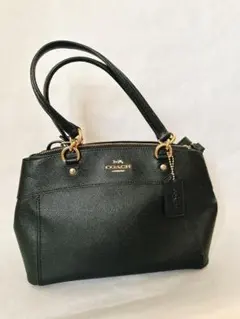 Coach 黒 ハンドバッグ 取り外し可能ストラップ付き - メルカリ