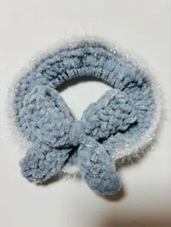 水色リボン付きシュシュ