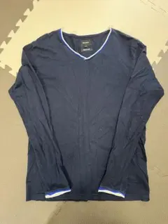 BEAMS ネイビー Vネック 長袖カットソー Lのサムネイル