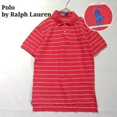 【ポロバイラルフローレン】半袖ポロシャツ ホースロゴ刺繍 ボーダー アクティ21