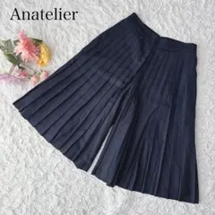アリスバーリー　ガウチョパンツ　スカーチョ　プリーツ　日本製　無地　ネイビー