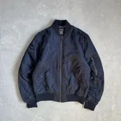 00s unknown MA-1 フライトジャケット ネイビー 短丈 古着 S