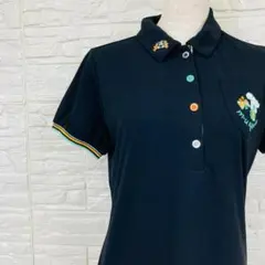 【映えるマルチボタン】M・U SPORTS ゴルフ ポロシャツ 黒 40 L