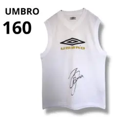 UMBRO サイン入り ホワイト　ベスト サイズ160 アンブロ　サッカー　白色