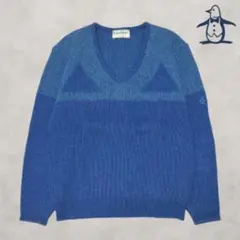マンシングウェア Vネックセーター ペンギン刺繍 M ゴルフ おしゃれ