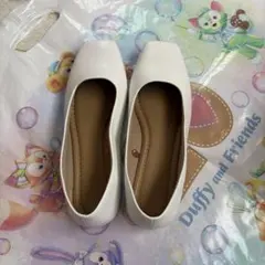 GUフラットホワイトパンプス Sサイズ