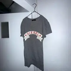 DIESEL Tシャツ 半袖 グレー プリント y2k グランジ 平成 00s