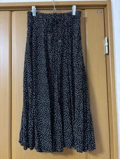 hareiro ドット柄 ロングギャザースカート L