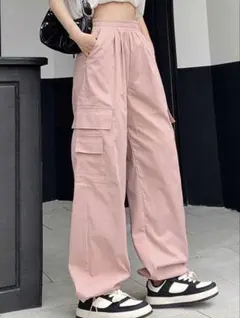 レディース カーゴパンツ ピンク shein