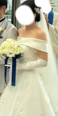 【タカミブライダル】オフホワイトサテン ロンググローブ