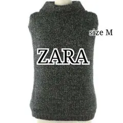 未使用 ZARA knit ニット セーター ノースリーブ ハイネック M