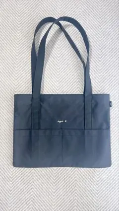 【美品】アニエスベー ナイロントートバッグ ファスナー付き A4可