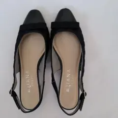 DIANA ブラック スリングバックサンダル