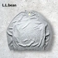 LLbean Vネックカシミヤ混コットンニットLグレー古着