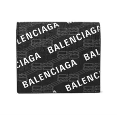 【美品】バレンシアガ BBモノグラム 二つ折り財布 コンパクトウォレット