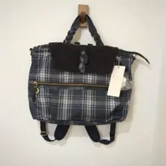 カナナプロジェクト　ショルダーバックリュック　チェック柄　3way