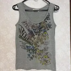 ScoLar タンクトップ グレー 花柄プリントのサムネイル
