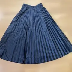 大人プリーツスカート 革タイプブラック