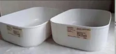 新品　無印良品　やわらかポリエチレン　ケースハーフ小2個セット　保存容器のサムネイル