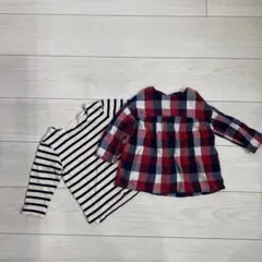 ボーダーカットソー　90 ロンT 長袖　無印良品 チュニック 80 セット