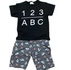 キッズ 半袖Tシャツ ハーフパンツ 上下セット 123 ABC サメ柄のサムネイル