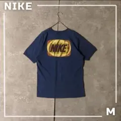 【90s後期〜Y2K】NIKE ロゴTシャツ Vネック 青 Mサイズ レトロ