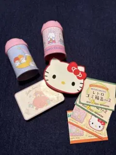 サンリオキャラクターズ　mini miniレトロゴミ箱缶　折りたたみテーブル