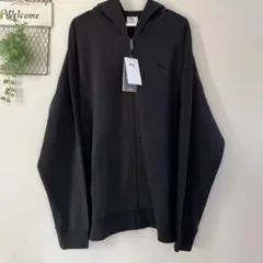 【新品タグ付】PUMA プーマ　薄手　ジップパーカー　大きいサイズ　ブラック