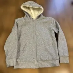 ボア付きグレー パーカー
