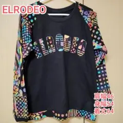 希少】エルロデオ EL RODEO パッチワーク風 長袖カットソー 黒
