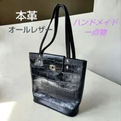 CAL 本革 レザー ブラック 黒 トートバッグ A4収納可 - メルカリ