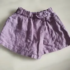 リボン付きパープルハーフパンツ 100cm