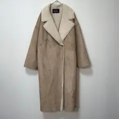 美品　ナノユニバース　ムートンコート　ベージュ　カジュアル　シンプル　M